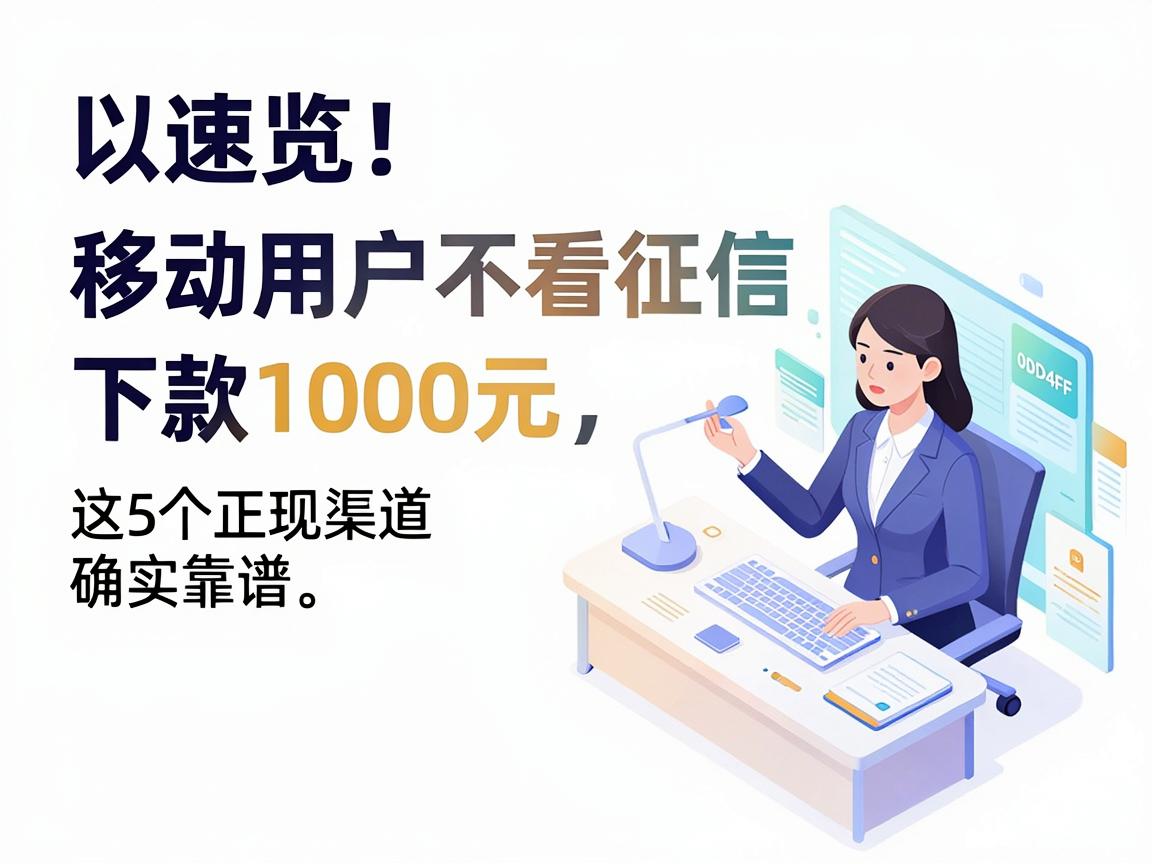速览！移动用户不看征信下款1000元，这5个正规渠道确实靠谱