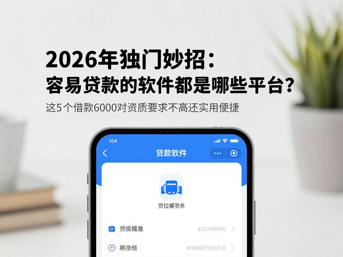 2026年独门妙招:容易贷款的软件都是哪些平台?这5个借款6000对资质要求不高还实用便捷