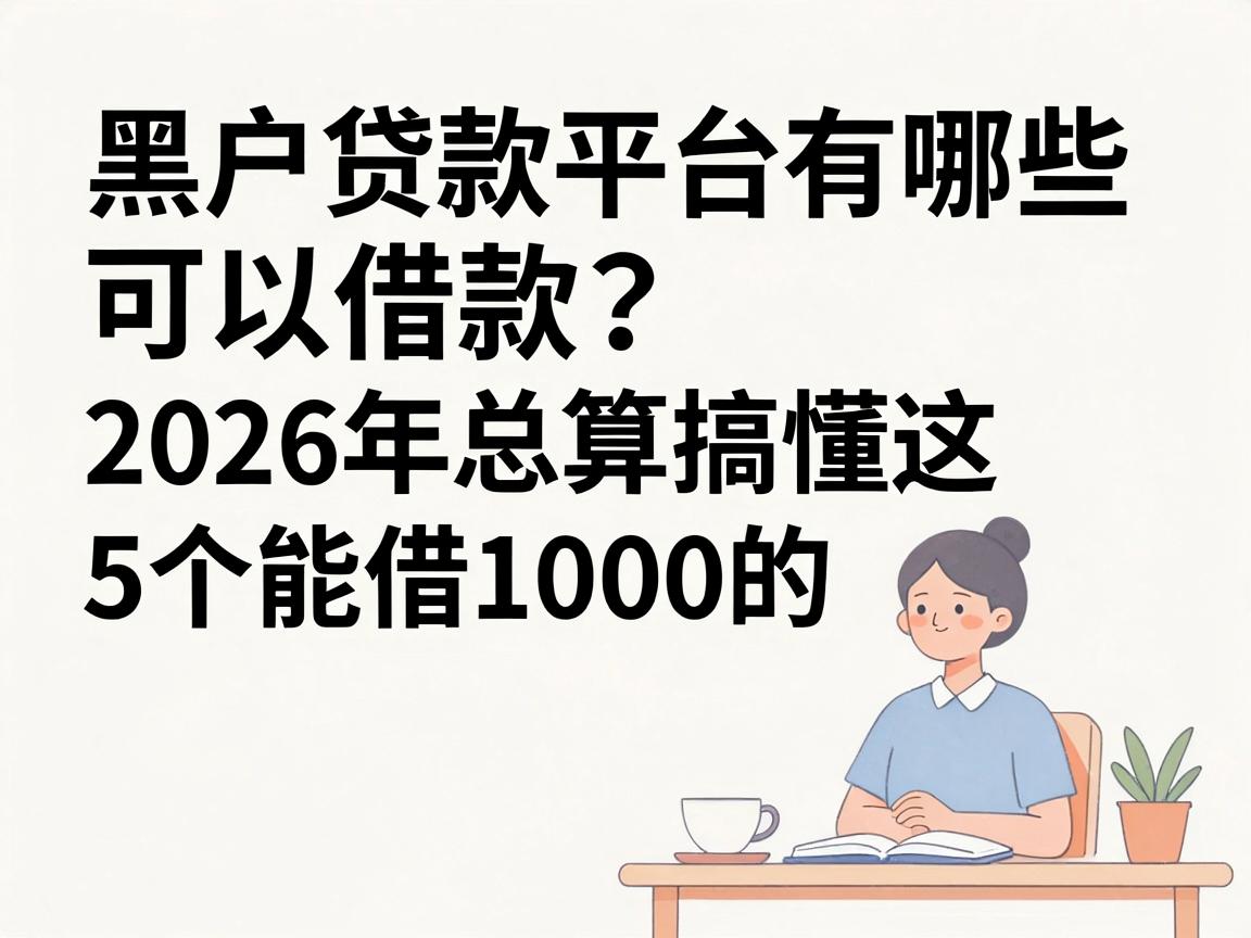 黑户贷款平台有哪些可以借款？2026年总算搞懂这5个能借1000的推荐