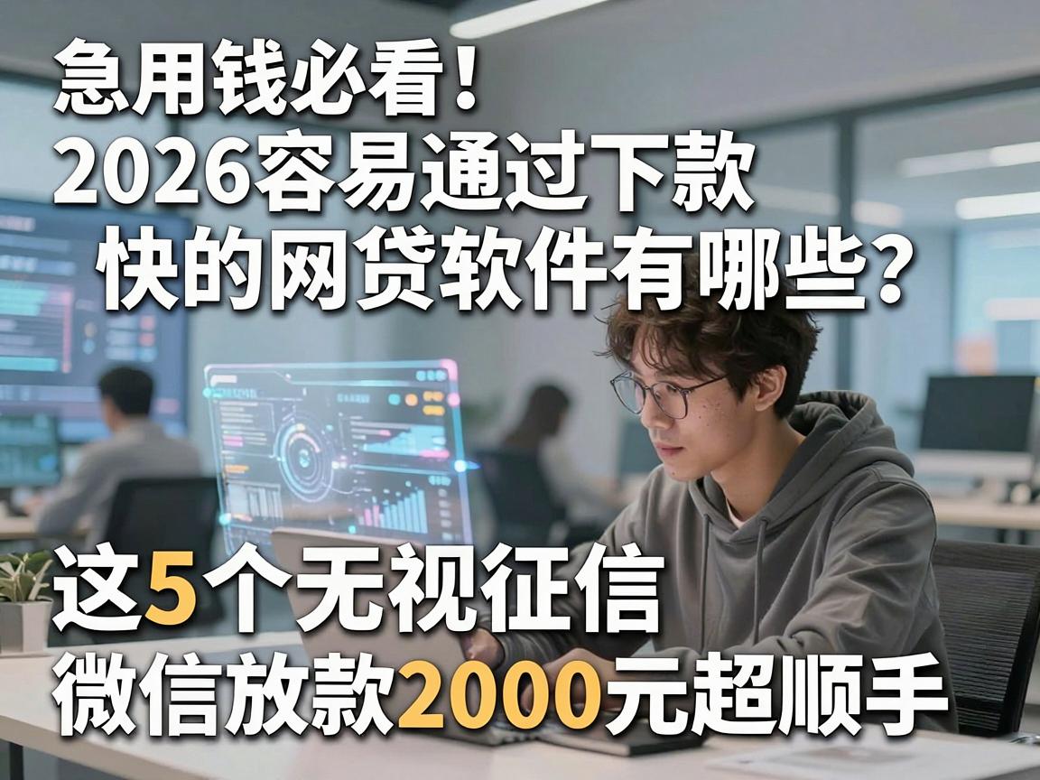 急用钱必看!2026容易通过下款快的网贷软件有哪些?这5个无视征信、微信放款2000元超顺手
