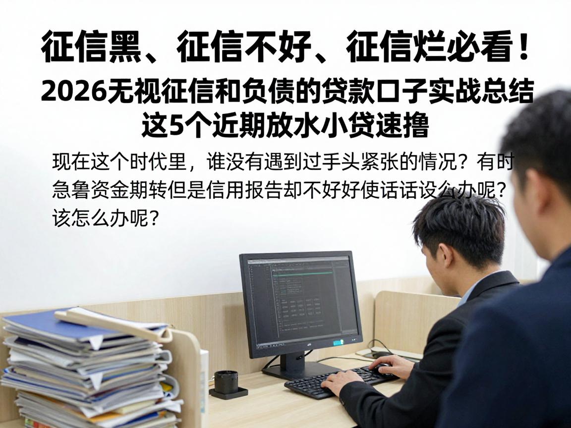 征信黑、征信不好、征信烂必看!2026无视征信和负债的贷款口子实战总结,这5个近期放水小贷速撸