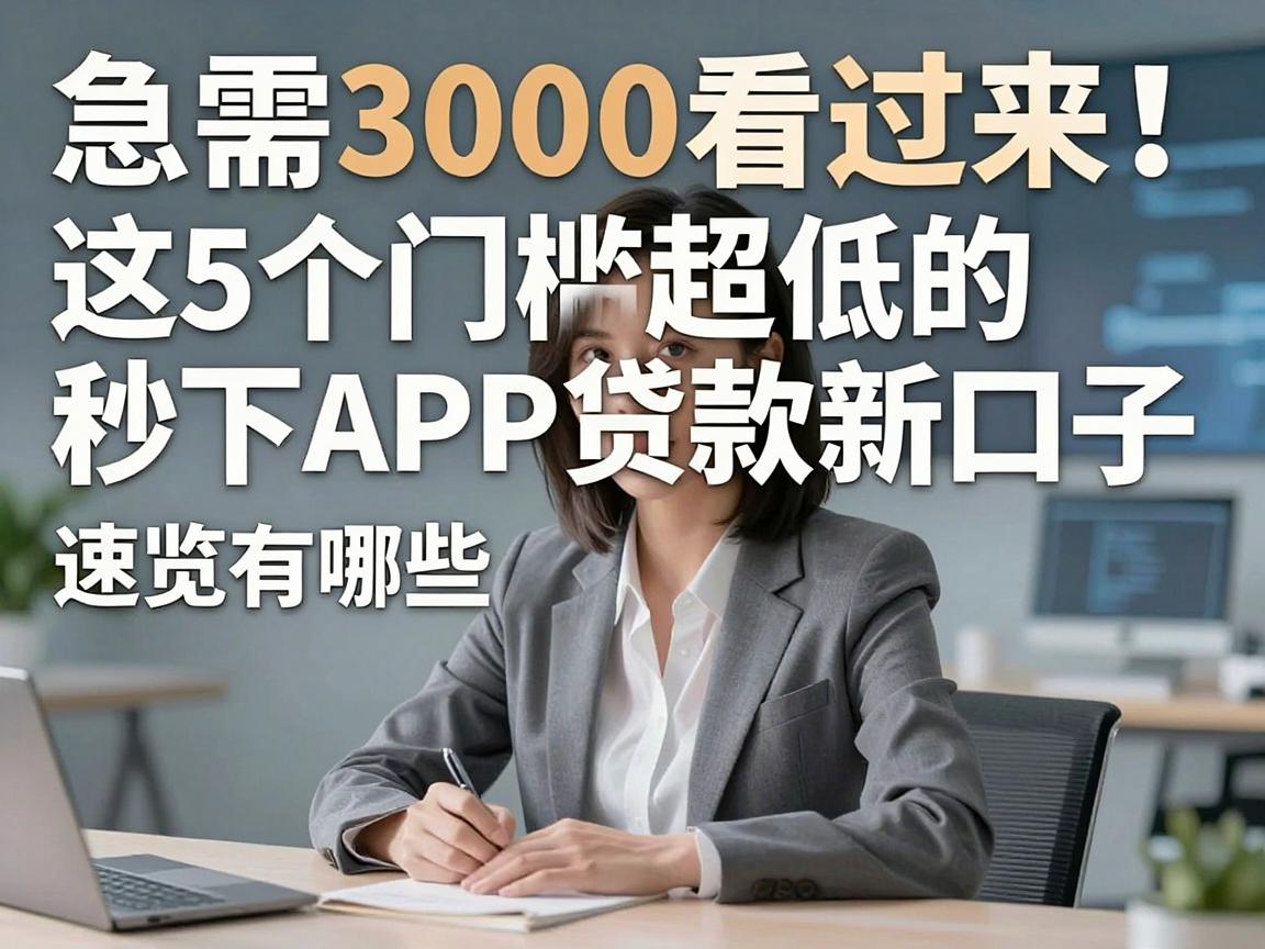 急需3000看过来!这5个门槛超低的秒下APP贷款新口子,速览有哪些