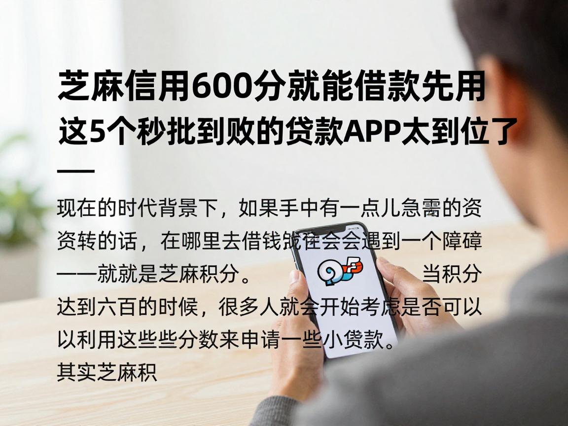 芝麻信用600分就能借款先用,这5个秒批到账的贷款APP太到位了