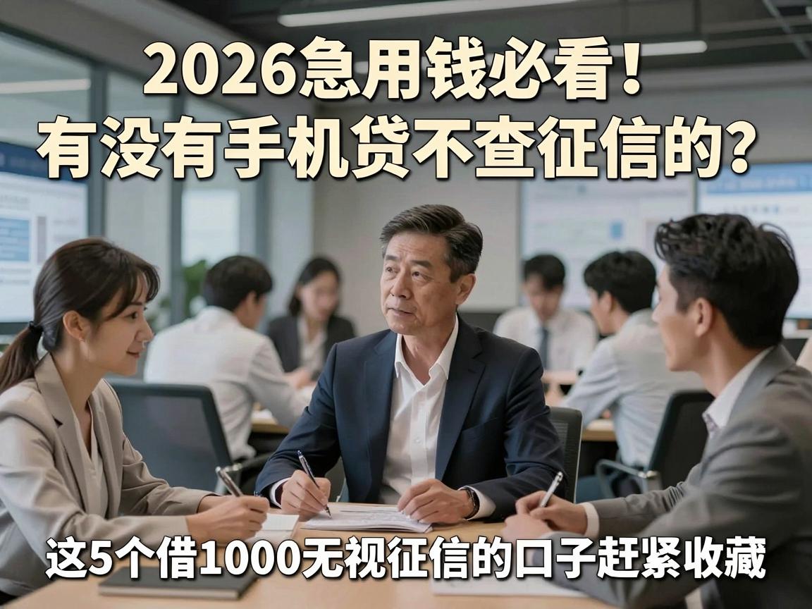 2026急用钱必看!有没有手机贷不查征信的?这5个借1000无视征信的口子赶紧收藏