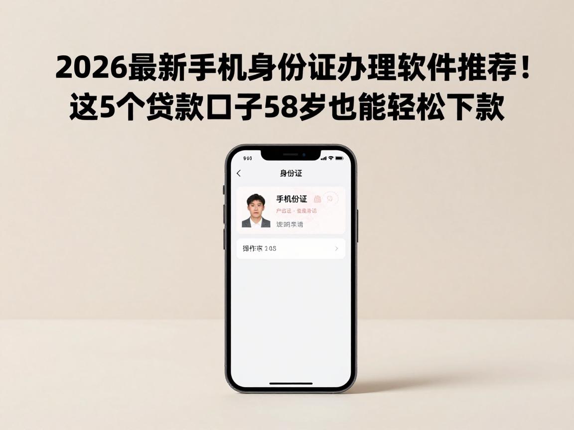 2026最新手机身份证办理软件推荐!这5个贷款口子58岁也能轻松下款
