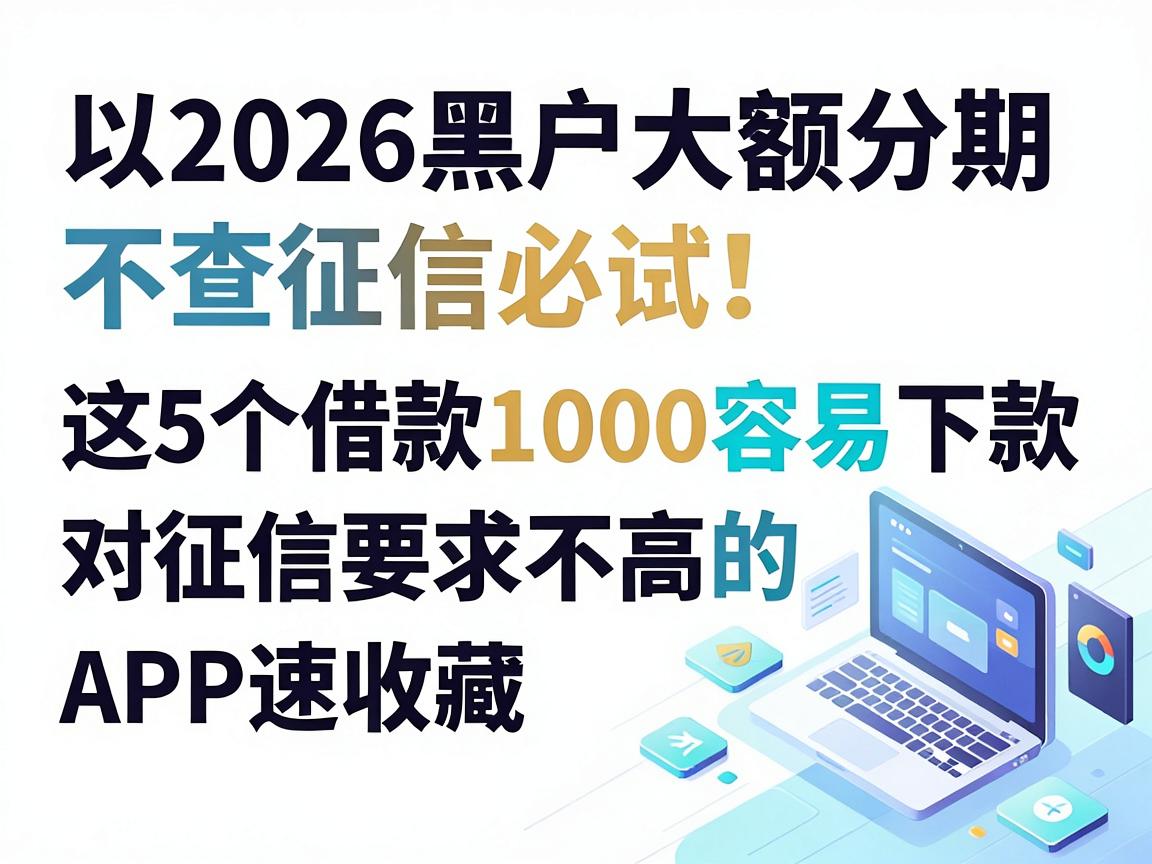 2026黑户大额分期不查征信必试！这5个借款1000容易下款且对征信要求不高的APP速收藏