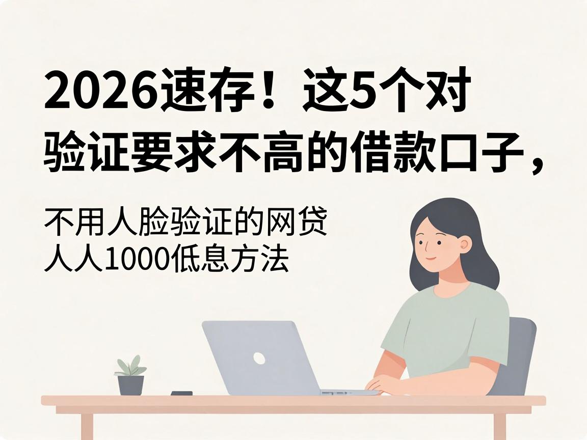 2026速存!这5个对验证要求不高的借款口子,不用人脸验证的网贷人人1000低息方法