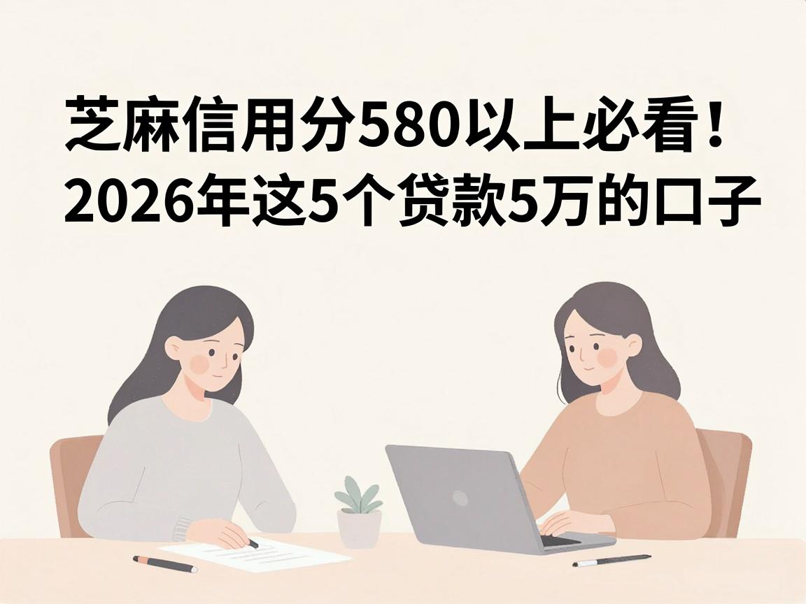 芝麻信用分580以上必看!2026年这5个贷款5万的口子,马上放款到账极速