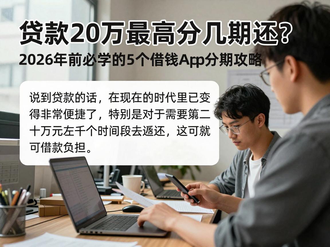 贷款20万最高分几期还?2026年前必学的5个借钱App分期攻略