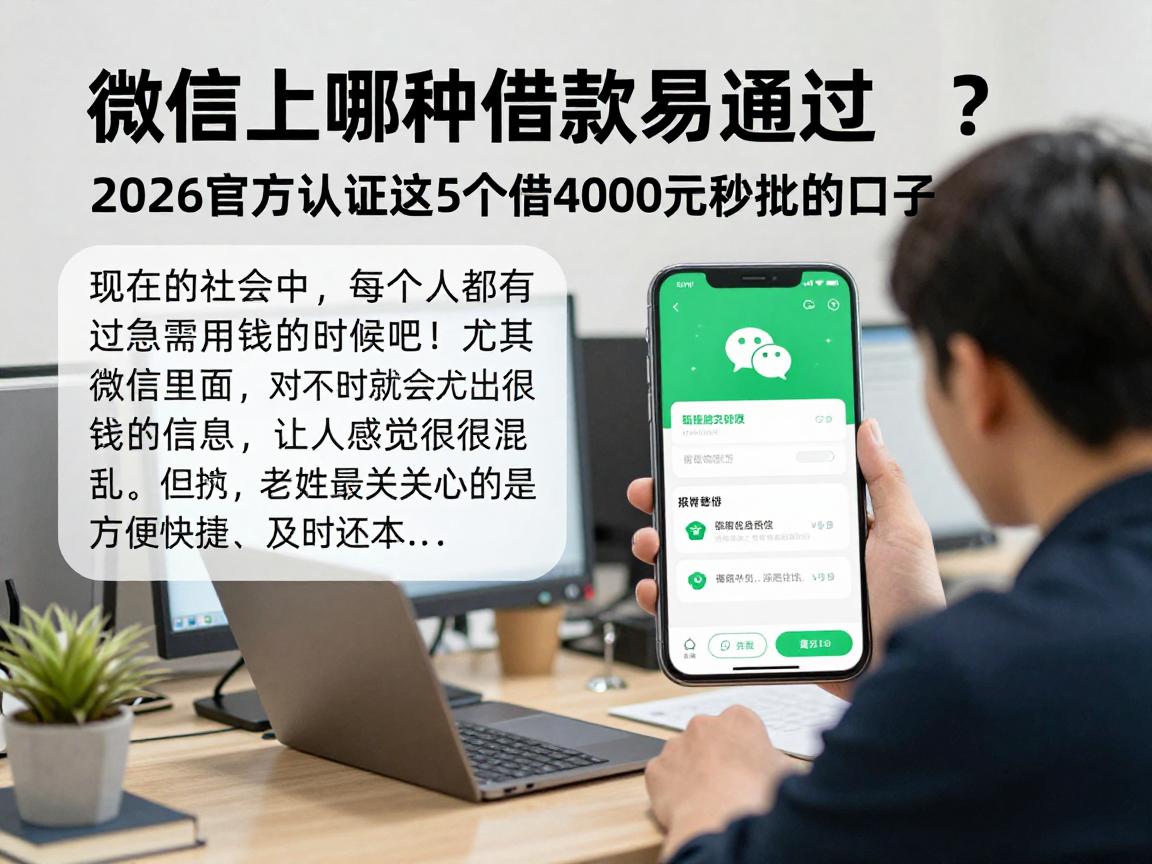 微信上哪种借款容易通过？2026官方认证这5个借4000元秒批的口子