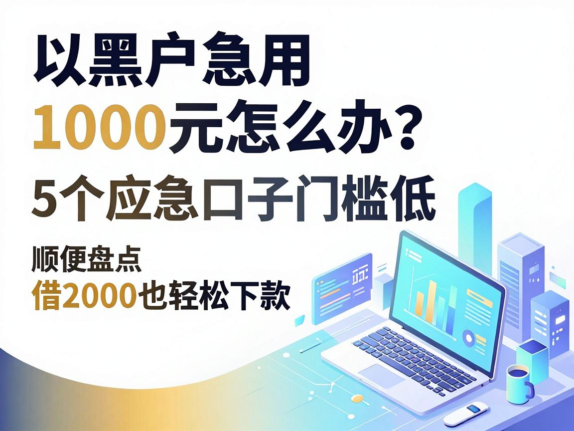 黑户急用1000元怎么办?这5个应急口子门槛低,顺便盘点借2000也轻松下款的APP