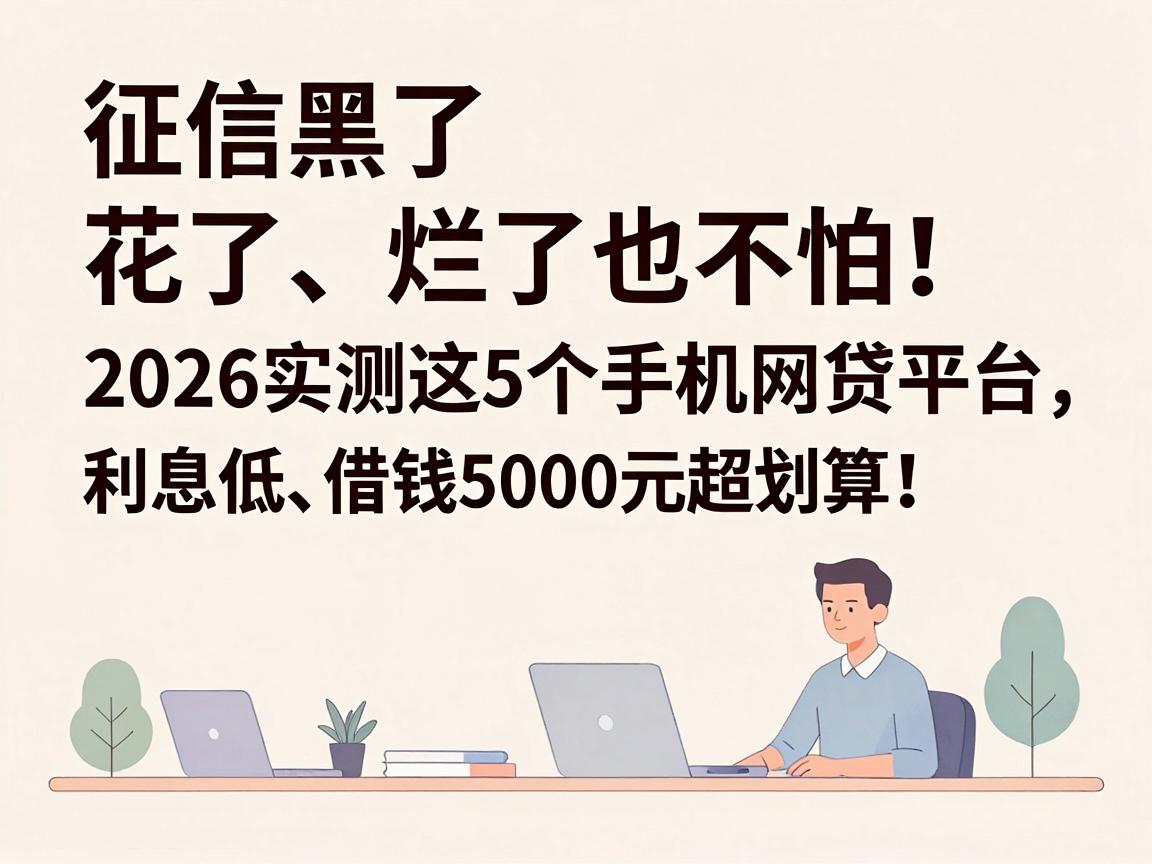 征信黑了、花了、烂了也不怕!2026实测这5个手机网贷平台,利息低、借钱5000元超划算!