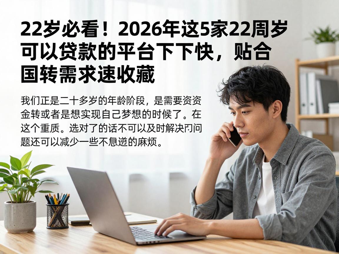 22岁必看!2026年这5家22周岁可以贷款的平台下款快,贴合周转需求速收藏