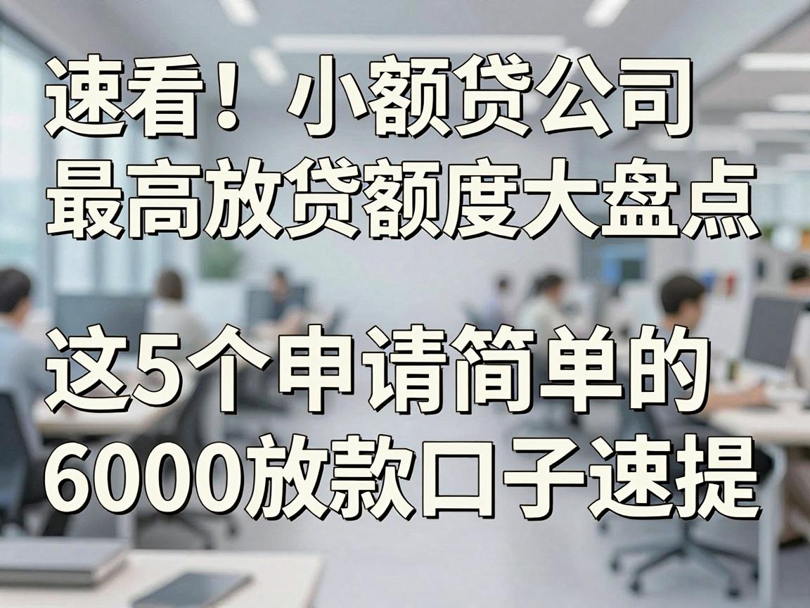 速看!小额贷公司最高放贷额度大盘点,这5个申请简单的6000放款口子速提!