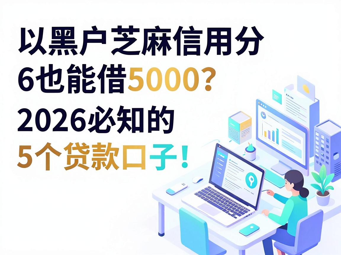 黑户芝麻信用分6也能借5000?2026必知的5个贷款口子!