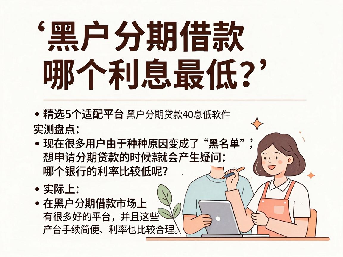 黑户分期借款哪个利息最低？精选5个适配平台，黑户分期贷款4000利息低软件实测盘点