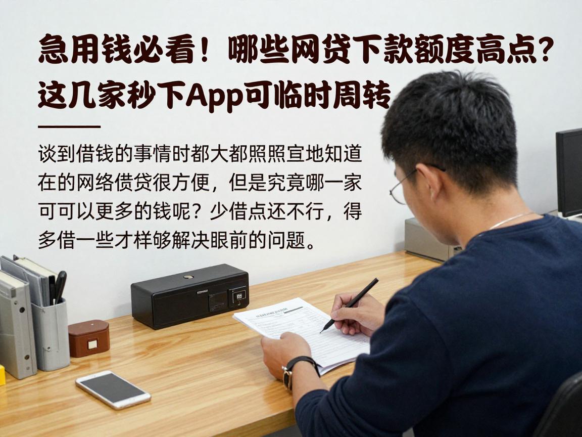 急用钱必看!哪些网贷下款额度高点?这几家秒下App可临时周转