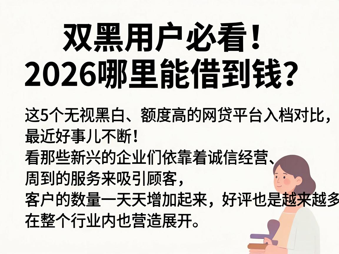双黑用户必看!2026哪里能借到钱?这5个无视黑白、额度高的网贷平台入档对比
