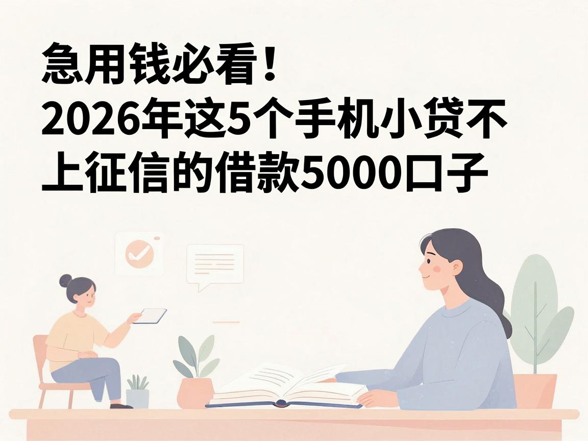急用钱必看！2026年这5个手机小贷不上征信的借款5000口子，轻松解决手头紧