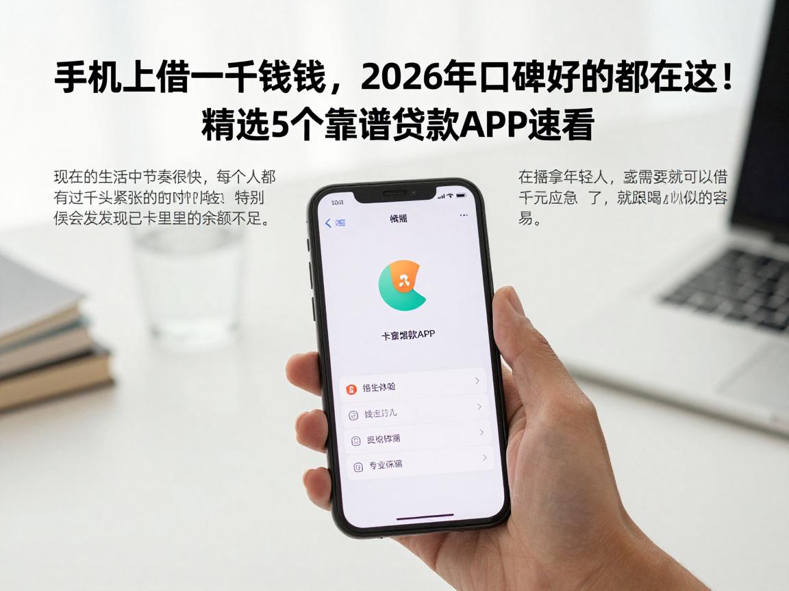 手机上借一千块钱，2026年口碑好的都在这！精选5个靠谱贷款APP速看