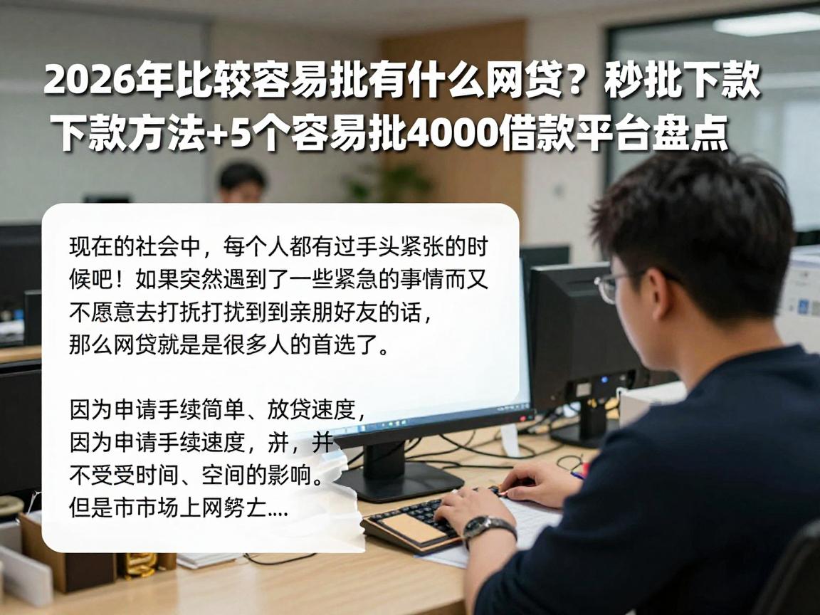 2026年比较容易批有什么网贷?秒批下款方法+5个容易批4000借款平台盘点