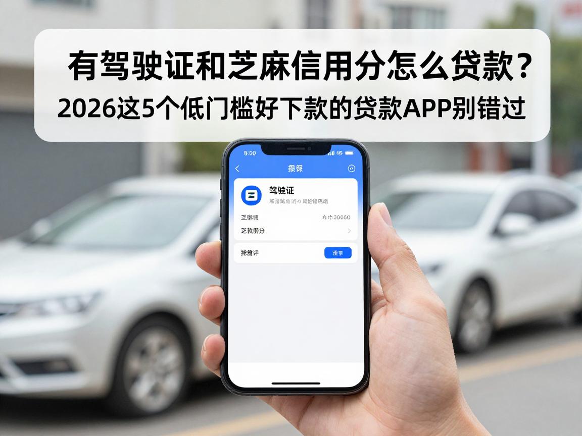 有驾驶证和芝麻信用分怎么贷款?2026这5个低门槛好下款的贷款APP别错过
