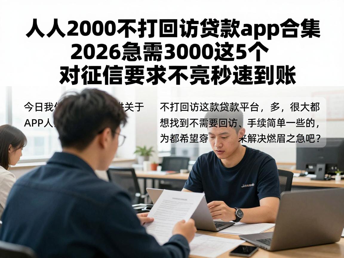 人人2000不打回访贷款app合集！2026急需3000这5个对征信要求不高秒速到账