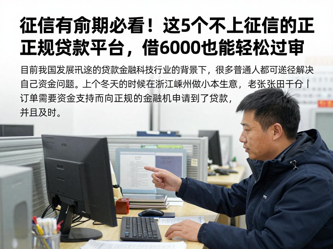 征信有逾期必看！这5个不上征信的正规贷款平台，借6000也能轻松过审