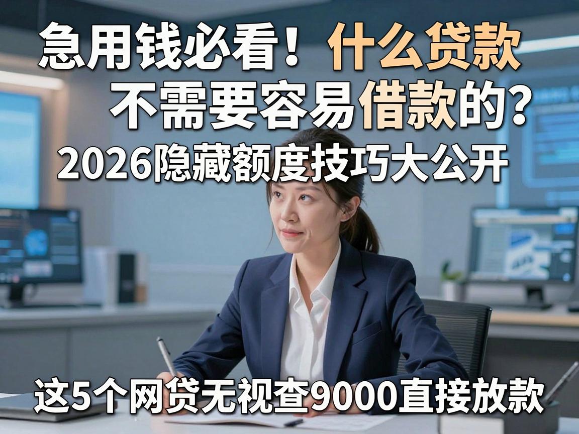 急用钱必看!什么贷款不需要容易借款的?2026隐藏额度技巧大公开,这5个网贷无视查9000直接放款