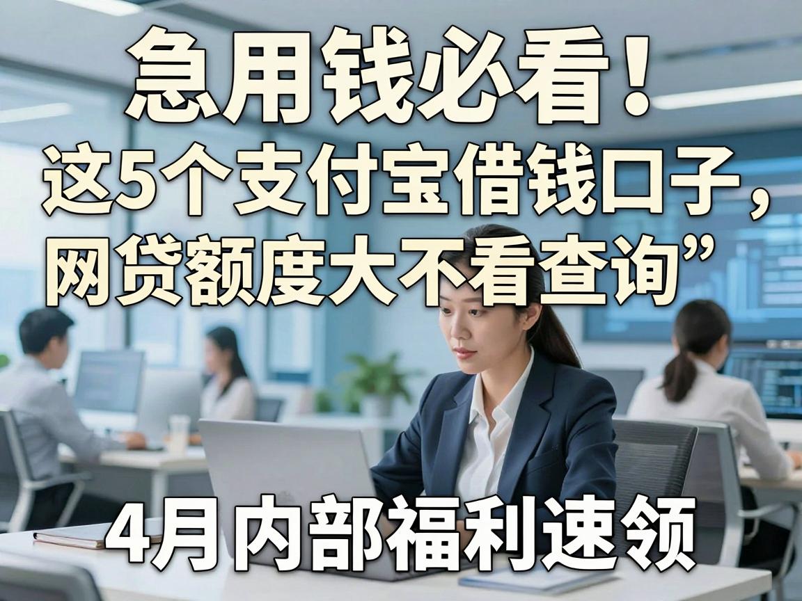 急用钱必看!这5个支付宝借钱口子,网贷额度大不看查询,4月内部福利速领!