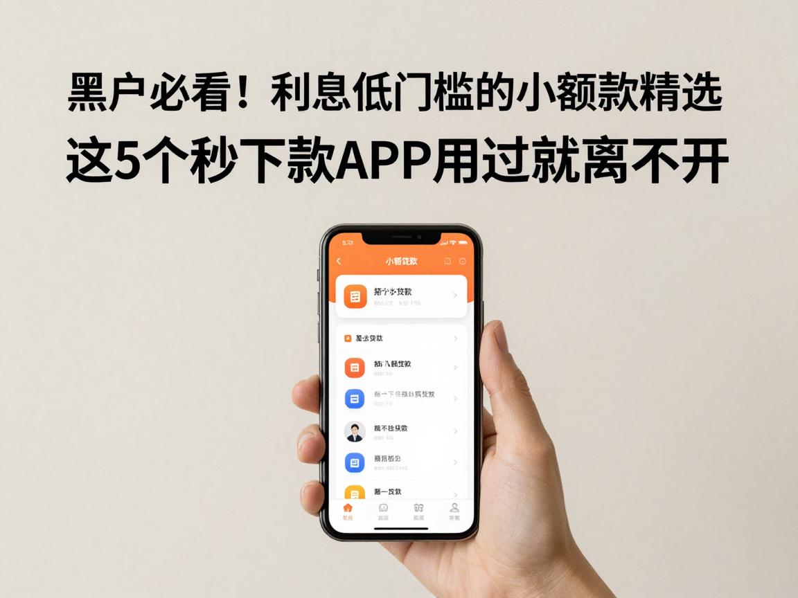 黑户必看!利息低门槛低的小额贷款精选,这5个秒下款APP用过就离不开