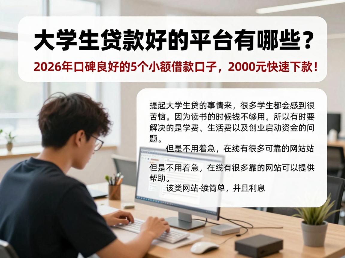 大学生贷款好的平台有哪些?2026年口碑良好的5个小额借款口子,2000元快速下款!