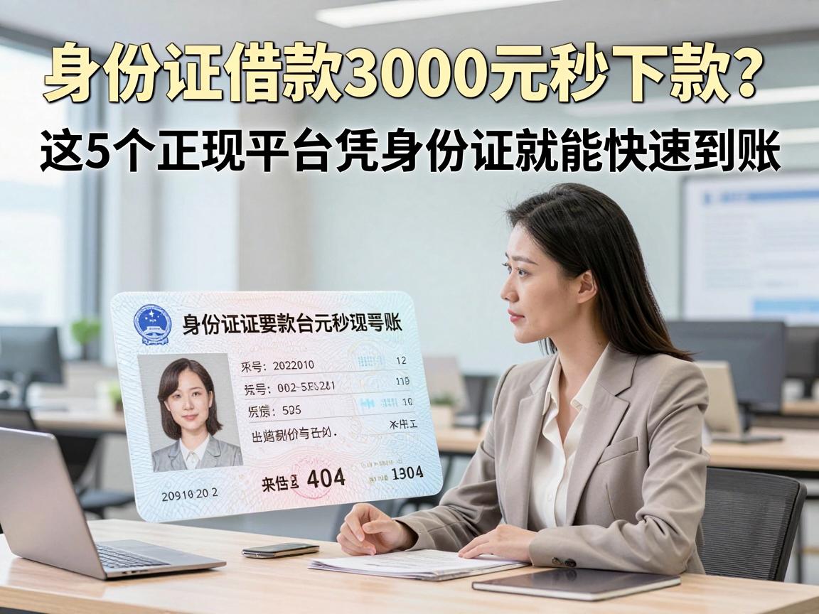 身份证借款3000元秒下款?这5个正规平台凭身份证就能快速到账