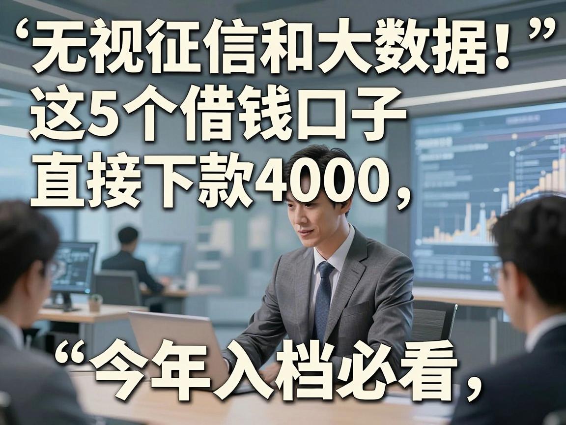 无视征信和大数据!这5个借钱口子直接下款4000,今年入档必看