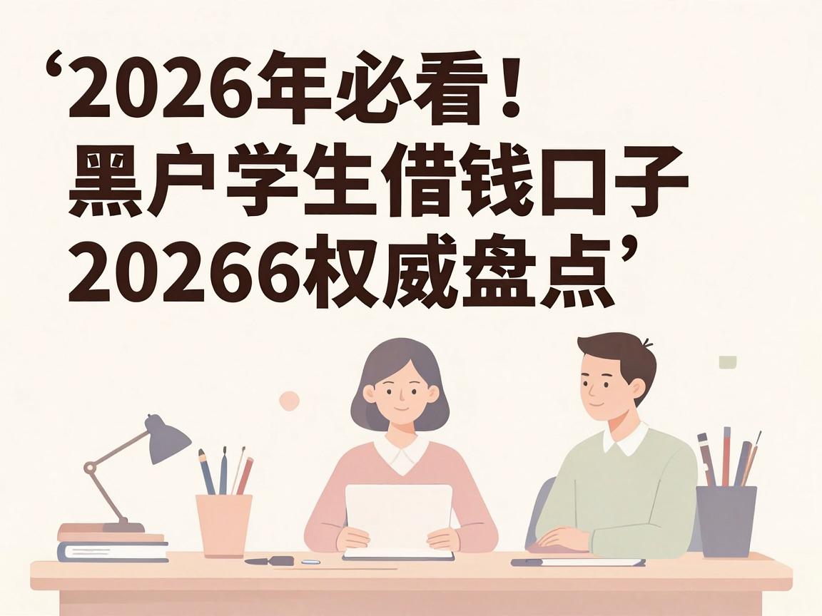 2026年必看！黑户学生借钱口子20266权威盘点，这5个打卡工资贷款口子秒到账