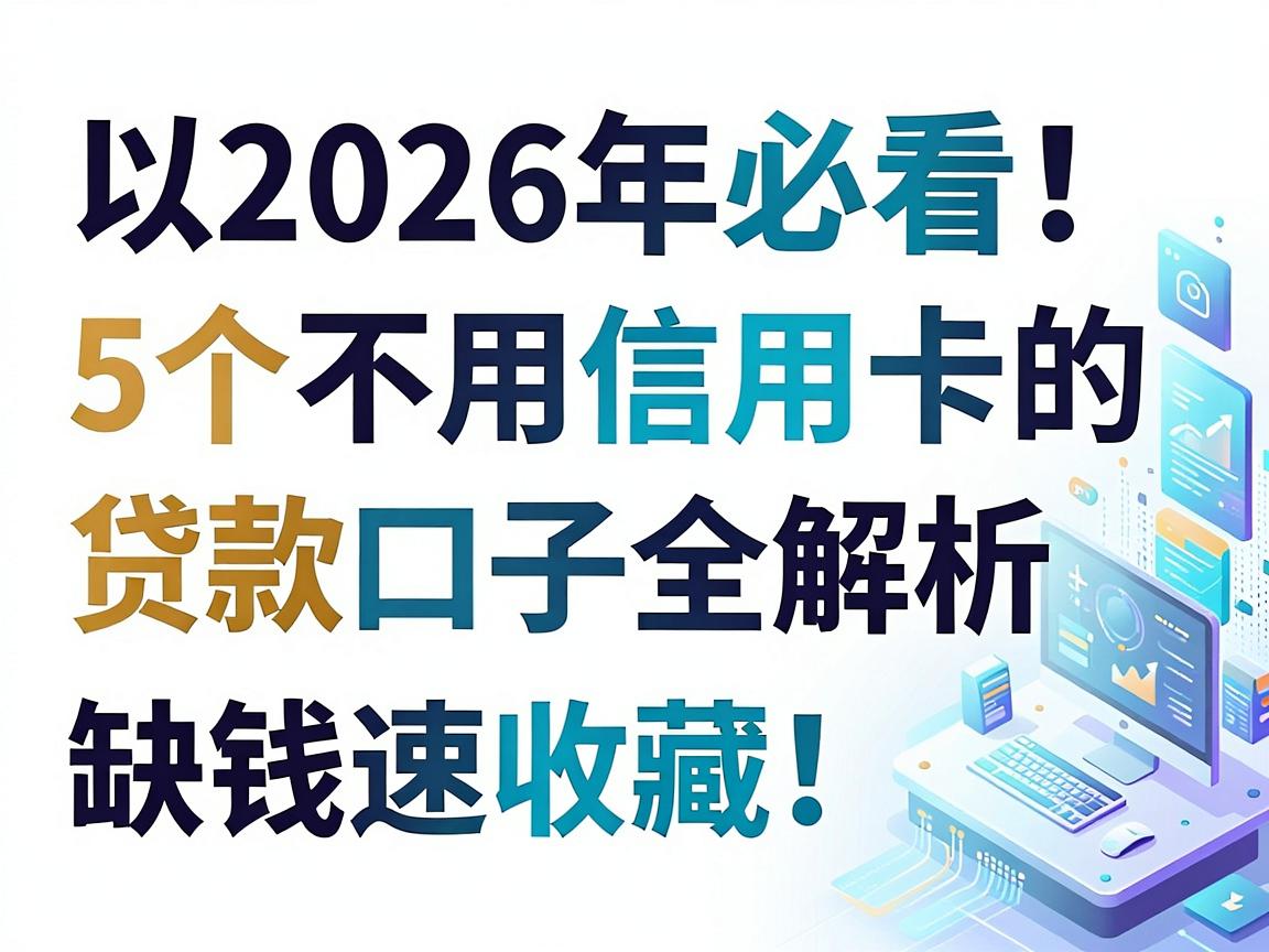 2026年必看!5个不用信用卡的贷款口子全解析,缺钱速收藏!