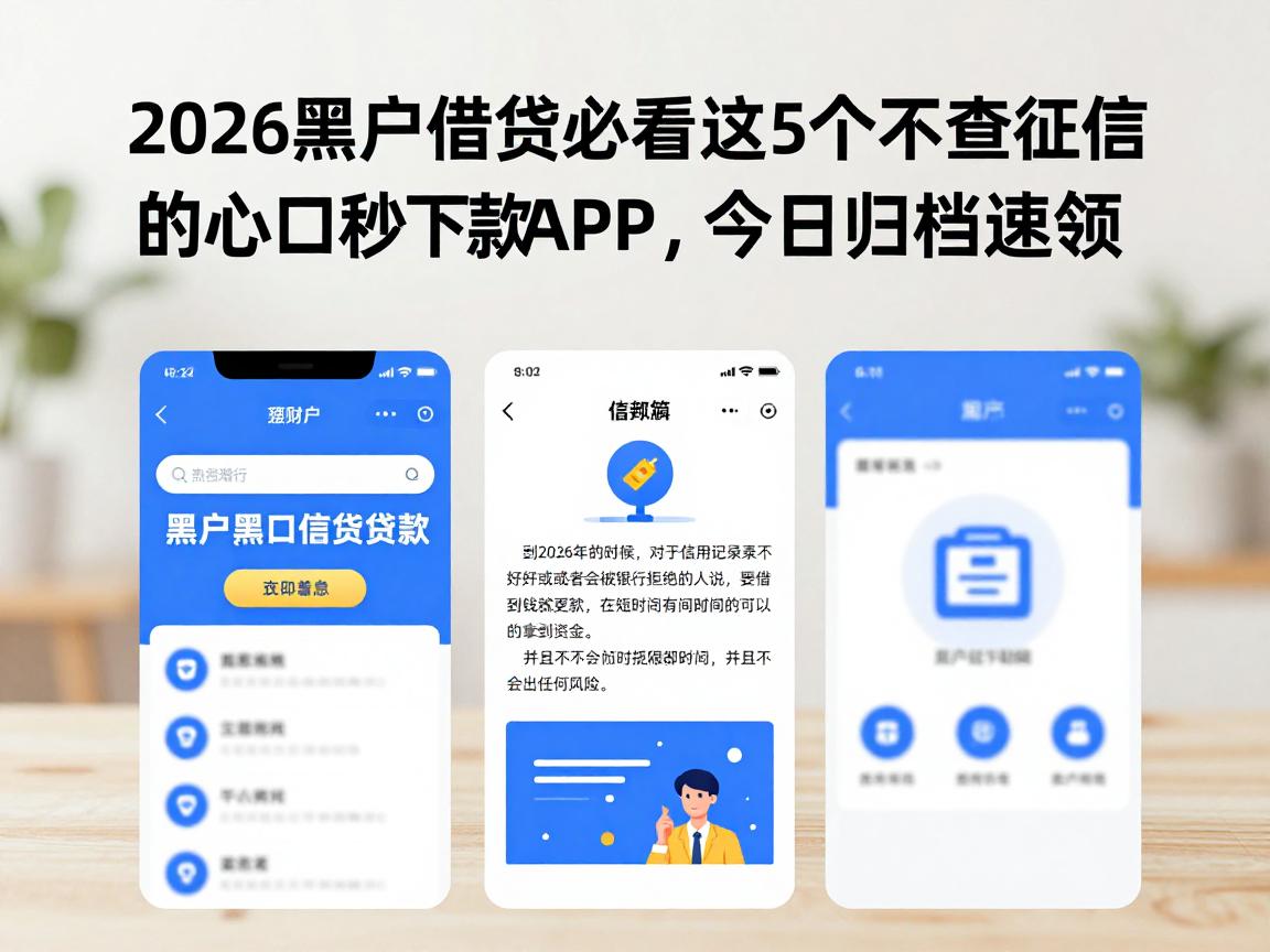 2026黑户借钱必看！这5个不查征信的心口秒下款APP，今日归档速领