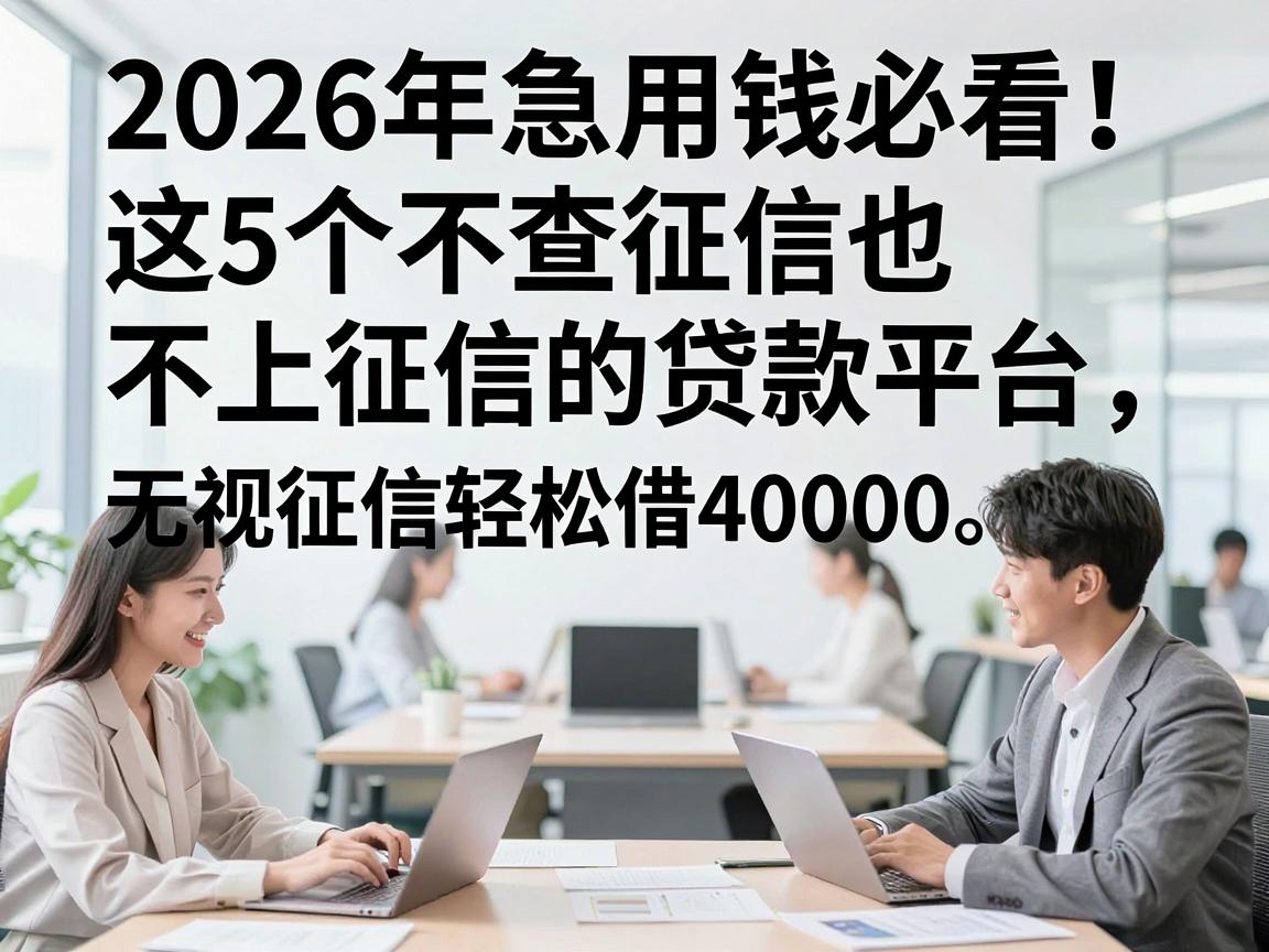 2026年急用钱必看！这5个不查征信也不上征信的贷款平台，无视征信轻松借40000
