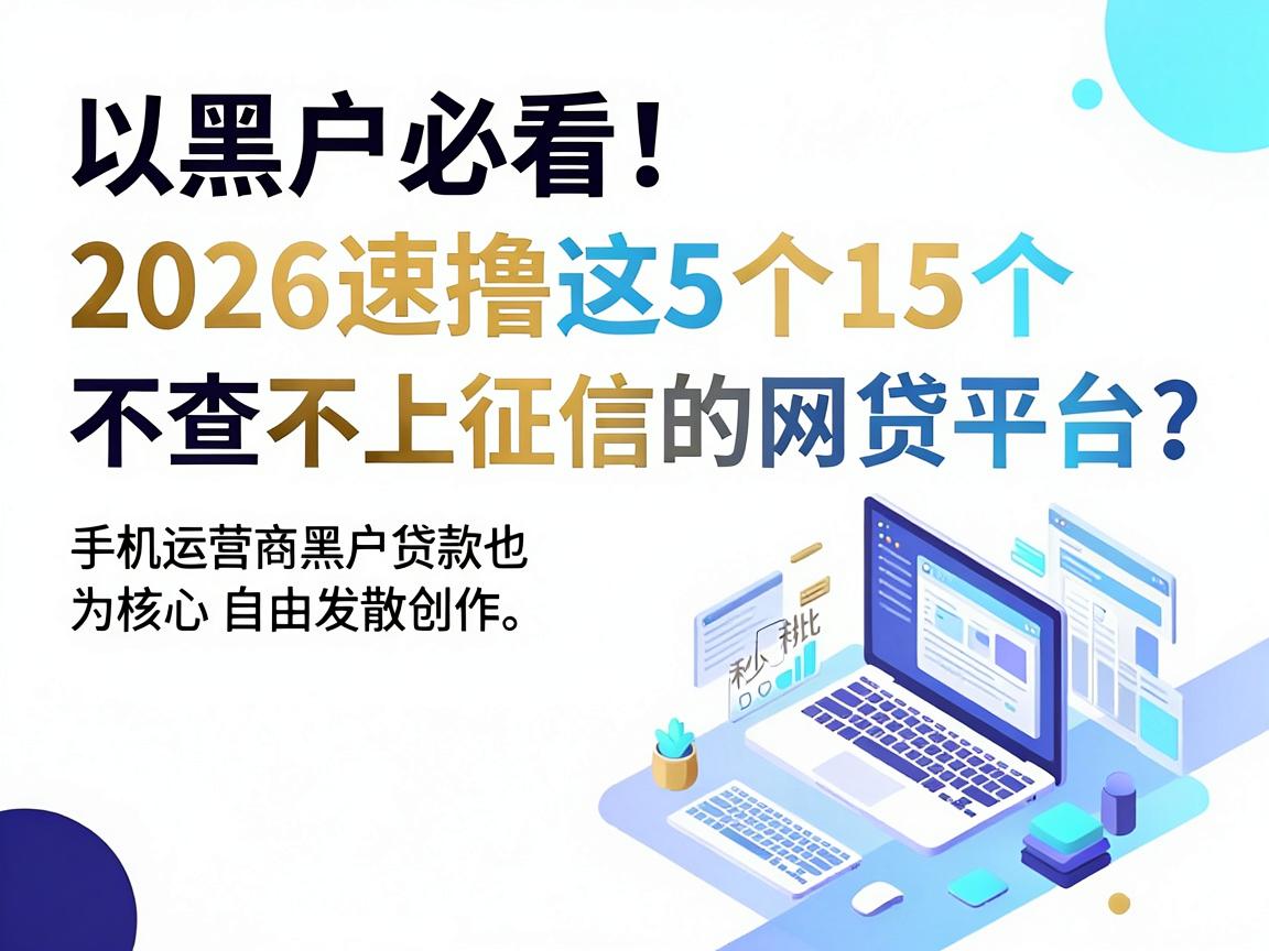 黑户必看!2026速撸这5个15个不查不上征信的网贷平台,手机运营商黑户贷款也能秒批