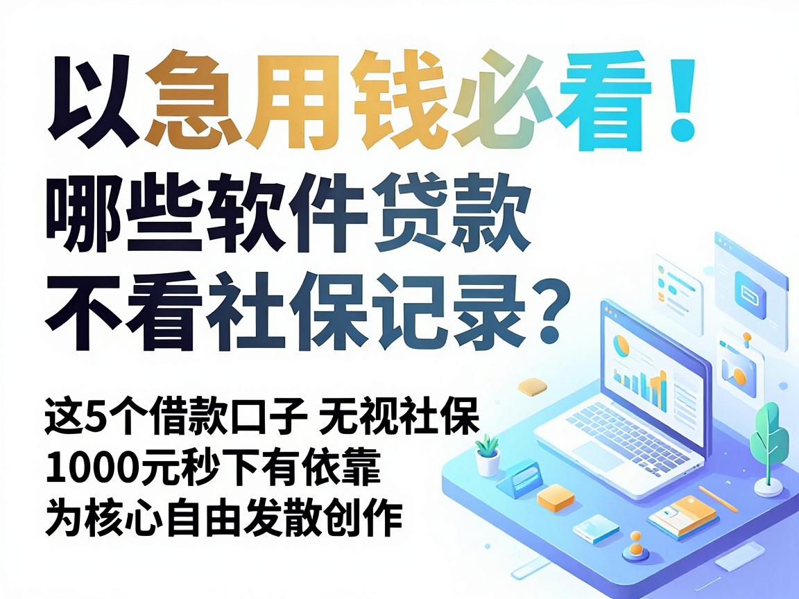 急用钱必看！哪些软件贷款不看社保记录？这5个借款口子无视社保，1000元秒下有依靠