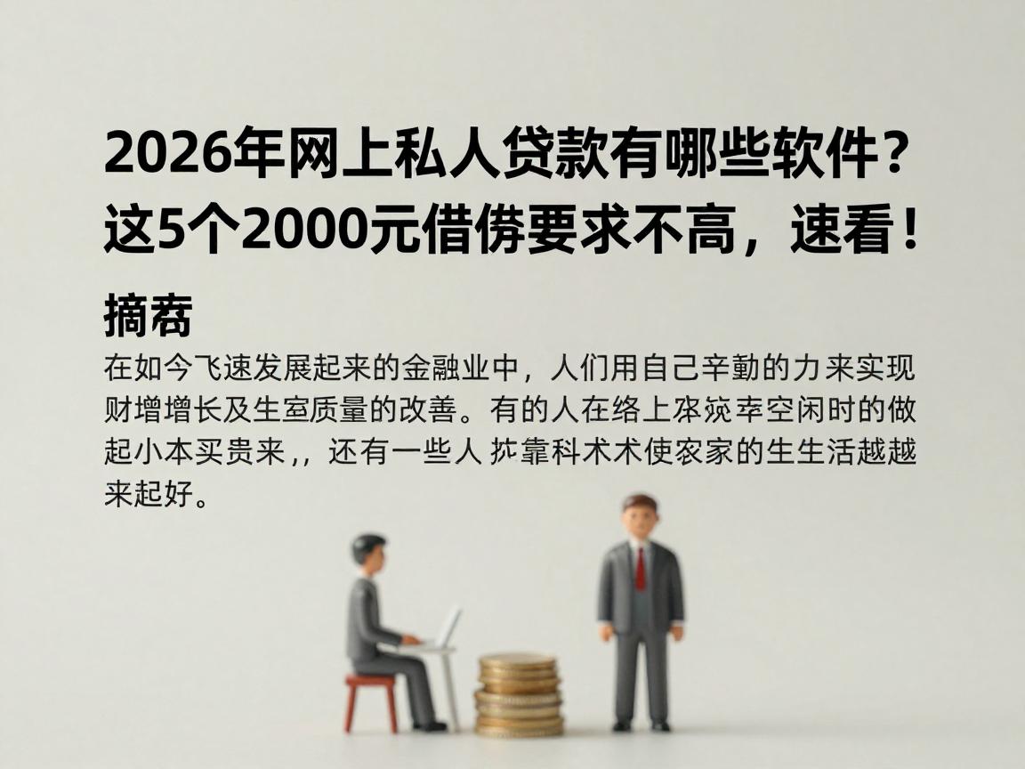 2026年网上私人贷款有哪些软件?这5个2000元借款要求不高,速看!