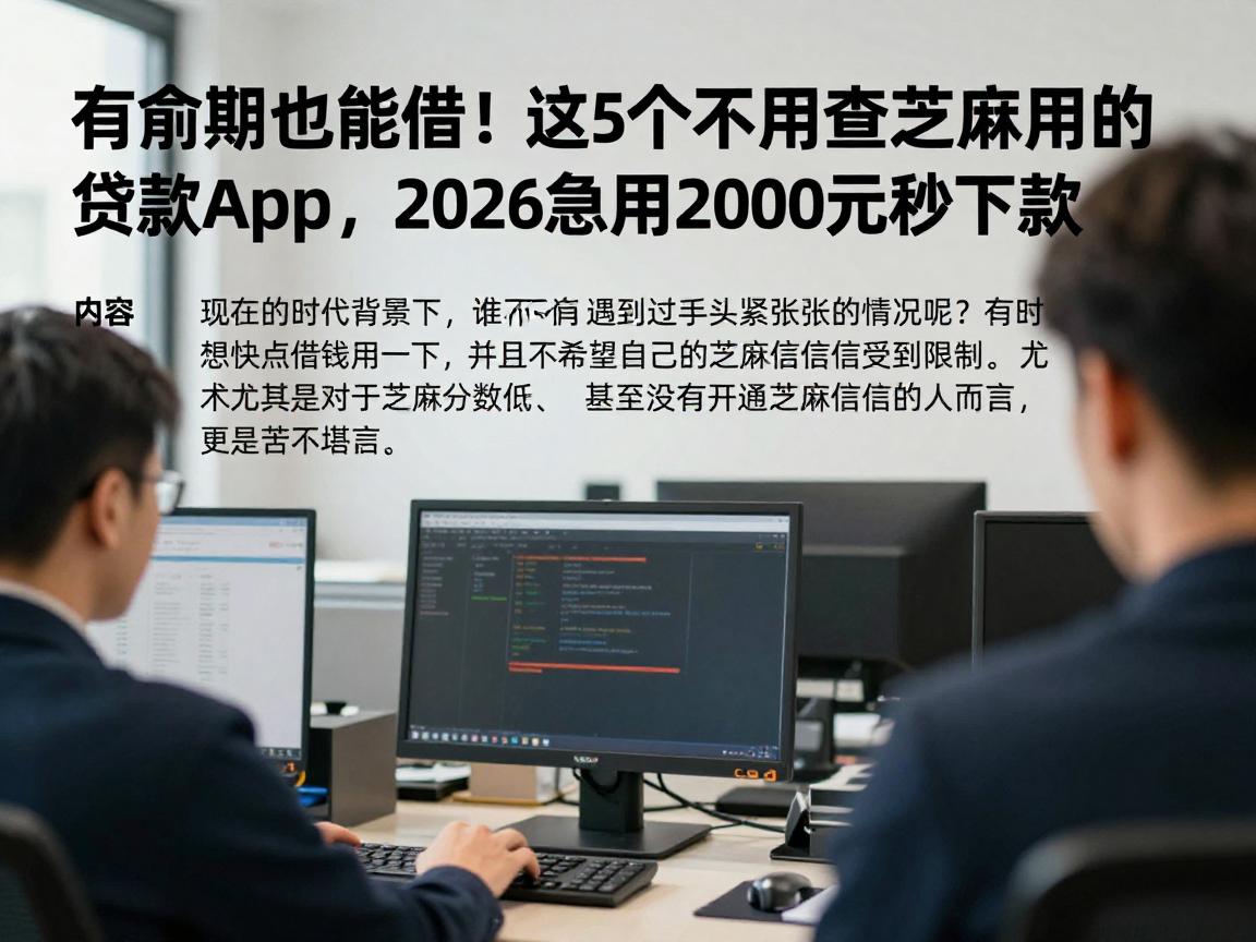 有逾期也能借！这5个不用查芝麻信用的贷款app，2026急用2000元秒下款
