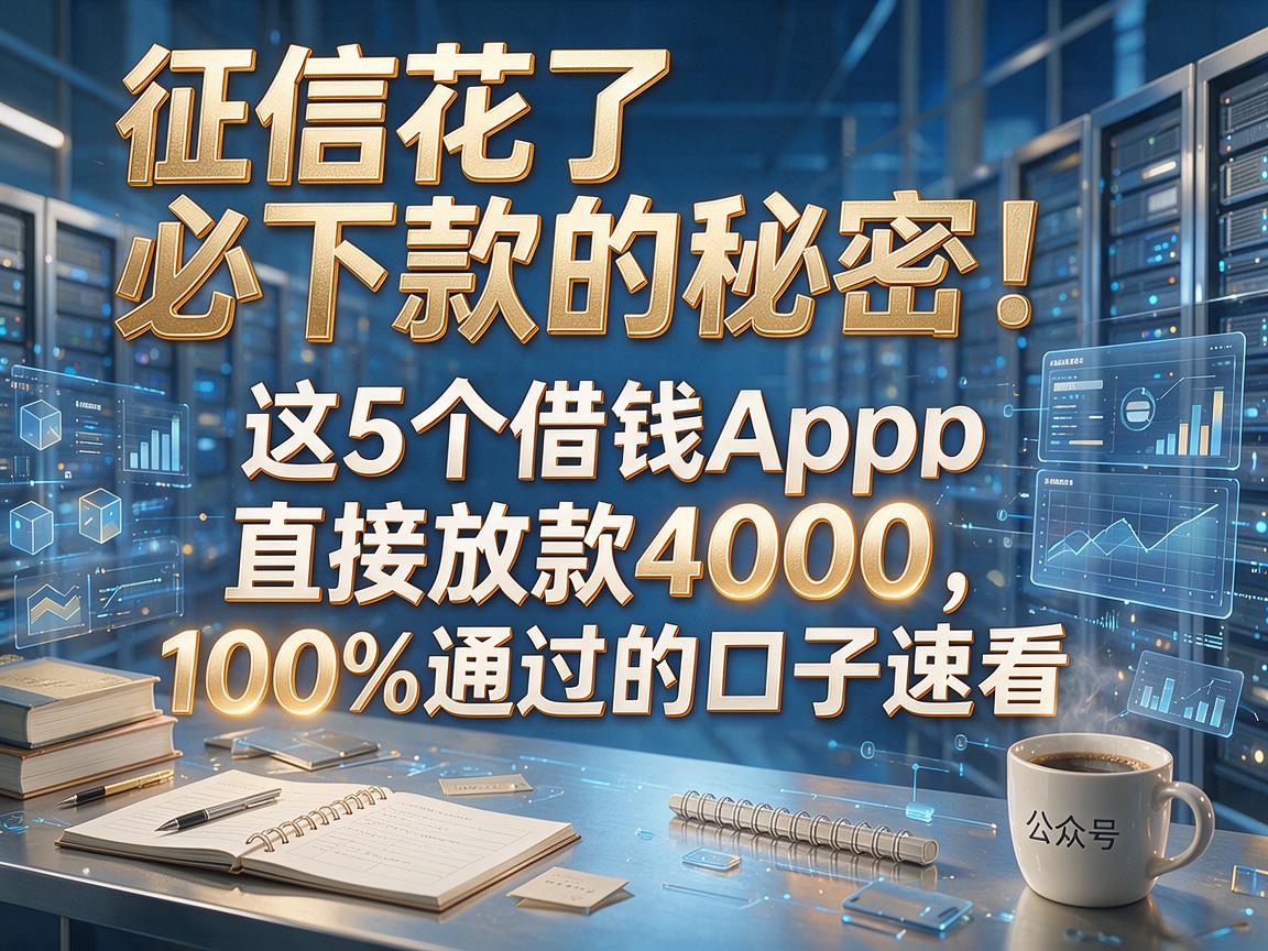 征信花了必下款的秘密!这5个借钱App直接放款4000,100%通过的口子速看