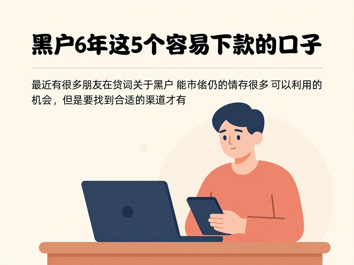 黑户必看!2026年这5个容易下款的口子,最近借钱1000真的稳