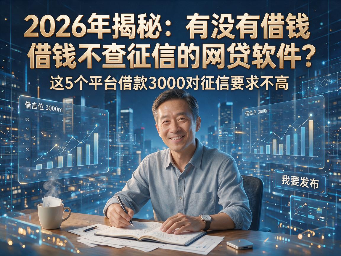2026年揭秘：有没有借钱不查征信的网贷软件？这5个平台借款3000对征信要求不高！