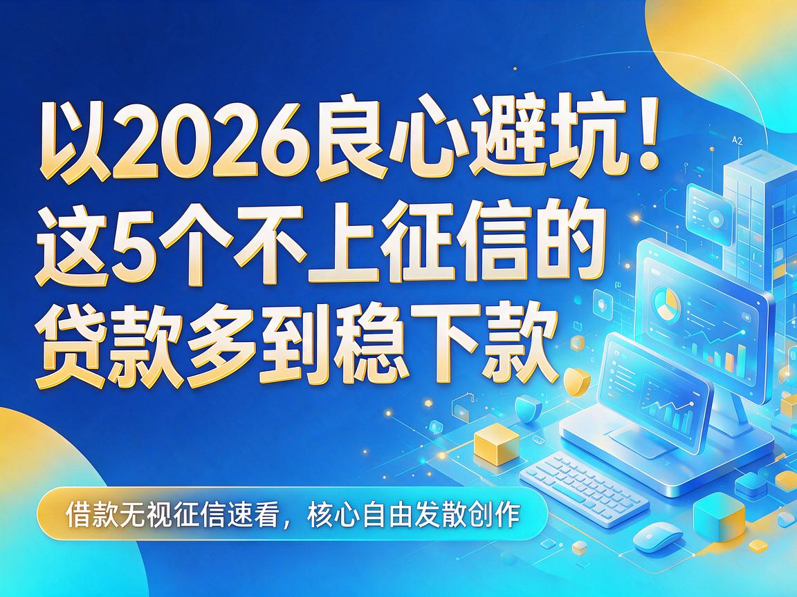 2026良心避坑!这5个不上征信的贷款多到稳下款,借款无视征信速看
