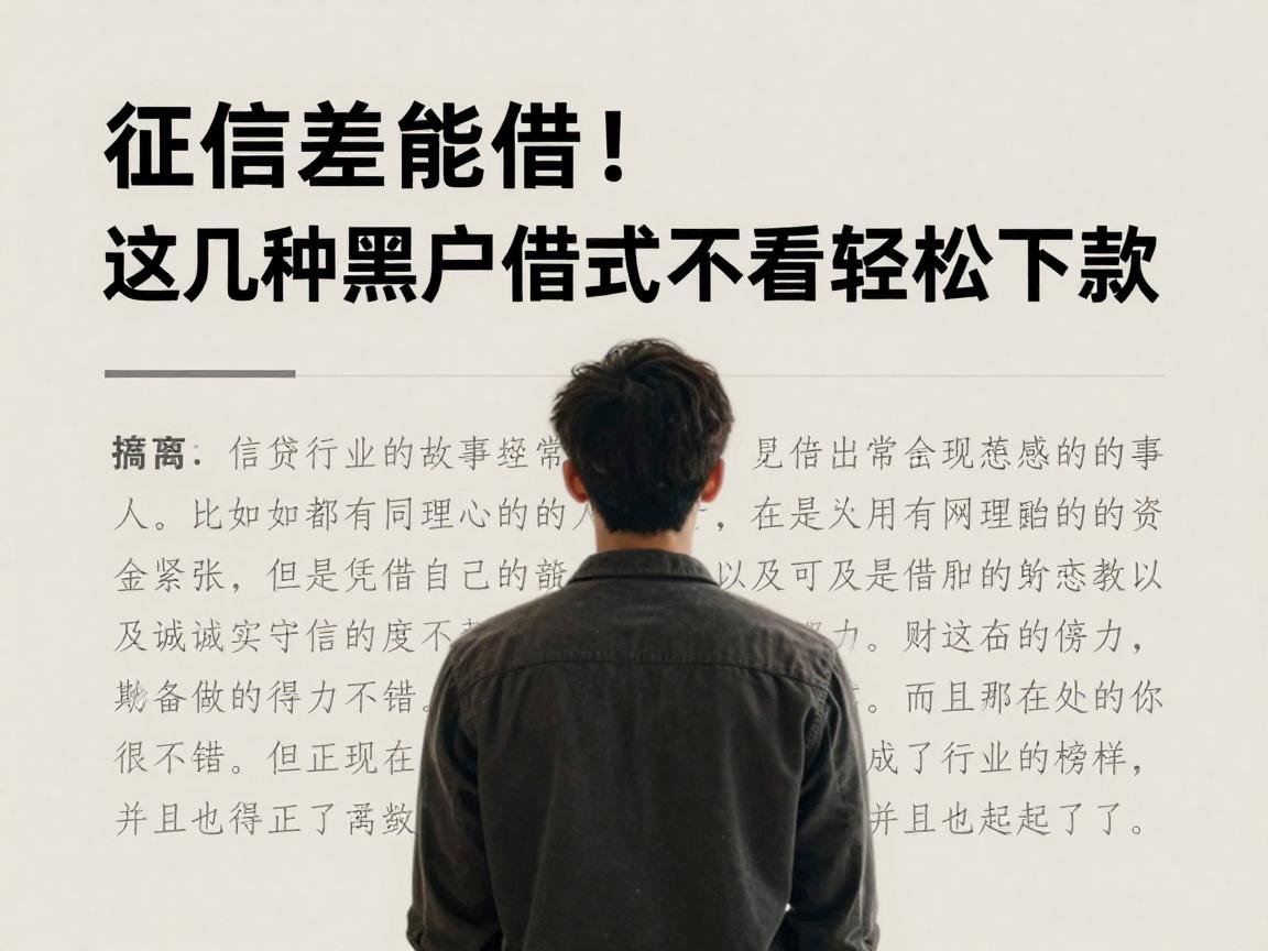 征信差也能借！这几种黑户借钱方式不看芝麻信用分，5000元轻松下款