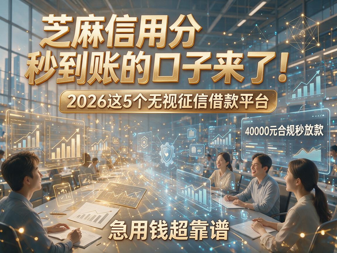 芝麻信用分秒到账的口子来了!2026这5个无视征信借款平台,40000元合规秒放款,急用钱超靠谱
