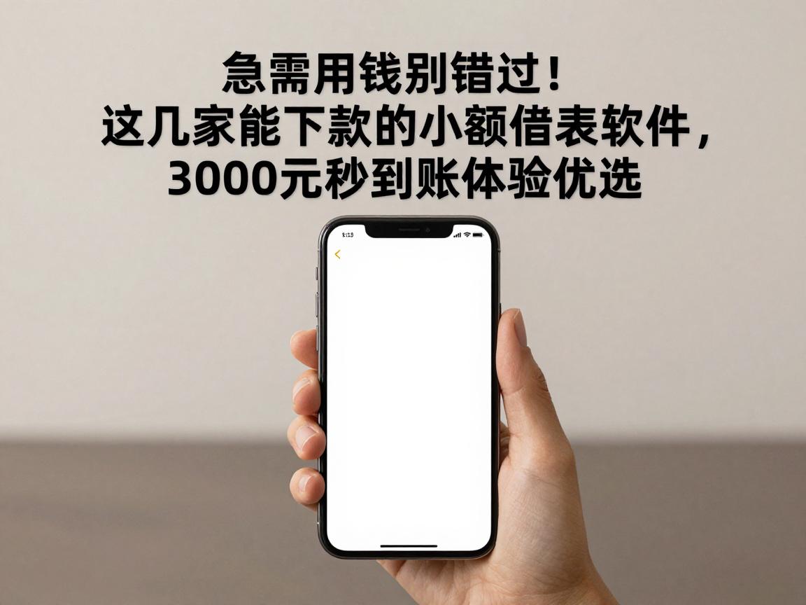急需用钱别错过!这几家能下款的小额借款软件,3000元秒到账体验优选