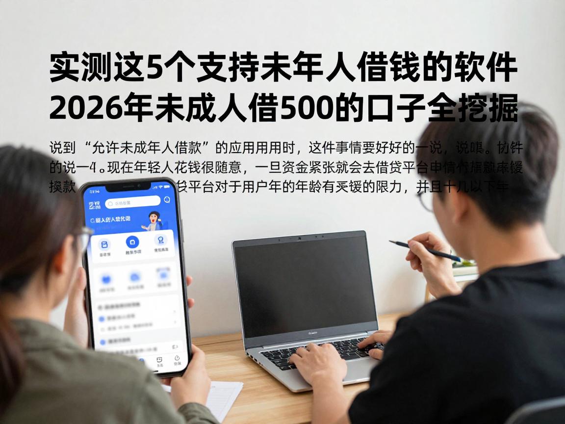 实测这5个支持未成年借钱的软件，2026年未成年借500的口子全挖掘